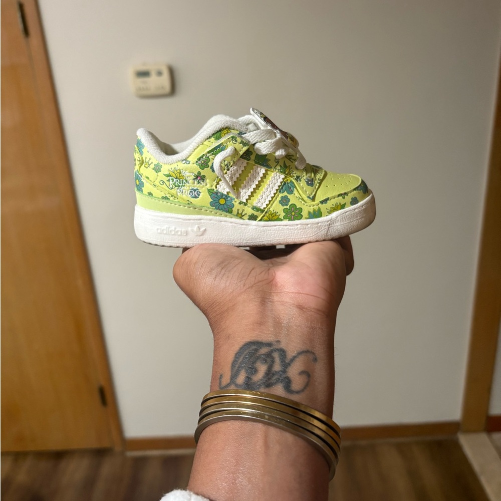 Adidas Kids Lime Green Floral Sneakers